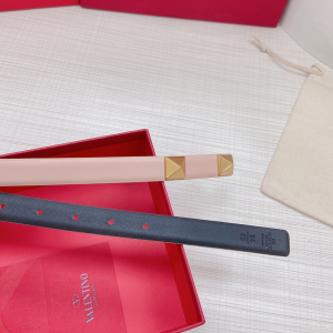 Luxury Womens Belts Valentino Roman Stud Leather Belt in Pink 20MM A191PP240 AA168210