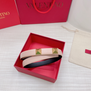 Luxury Womens Belts Valentino Roman Stud Leather Belt in Pink 20MM A191PP240 AA168210