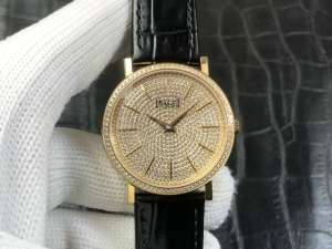 Piaget Vip Altiplano Diamonds Automatic Mens Watch Black Leather 38MM Piaget Vip Altiplano Diamonds Automatic Mens Watch Black Leather 38MM