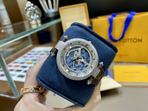 Louis Vuitton Vip Tambour Spin Time Air LV Diamonds Watch Monogram Canvas 312MM Louis Vuitton Vip Tambour Spin Time Air LV Diamonds Watch Monogram Canvas 312MM