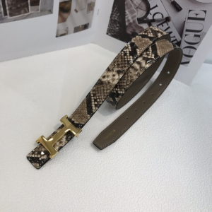 Luxury Womens Belts Hermes H Buckle Python Leather Belt 24MM A28PP340 AA168275
