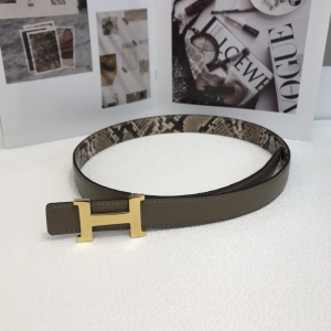 Luxury Womens Belts Hermes H Buckle Python Leather Belt 24MM A28PP340 AA168275