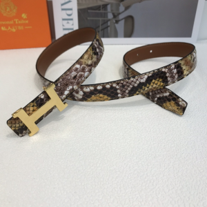 Luxury Womens Belts Hermes H Buckle Python Leather Belt 24MM A28PP340 AA168276