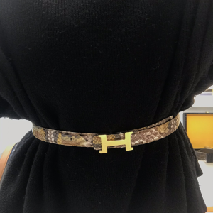 Luxury Womens Belts Hermes H Buckle Python Leather Belt 24MM A28PP340 AA168276