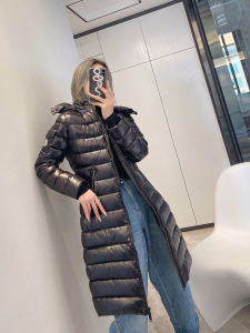 Luxury Womens Clothing Moncler Moka Quilted Down Coat in Black 1234 A29PP980 AA168278