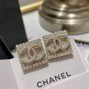 Chanel Earrings Chanel Square Pearls CC Earrings 