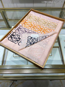 Loewe Anagram Cashmere Wool Scarf Nude