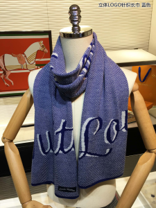 Louis Vuitton Handwriting Monogram Cashmere Wool Scarf Blue Louis Vuitton Handwriting Monogram Cashmere Wool Scarf Blue