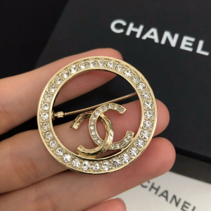 Chanel Brooch Chanel Crystal CC Round Brooch 