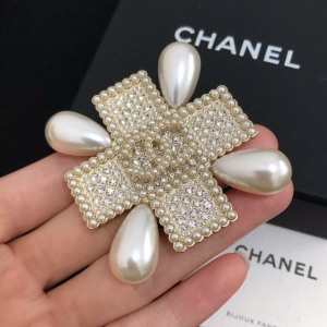 Chanel Brooch Chanel Pearls CC Cross Brooch 
