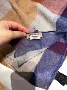 Luxury Womens Scarf Burberry Check Cashmere Silk Scarf 75x200CM A151PP240 AA169392