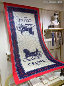 Celine Cashmere Silk Scarf Red 