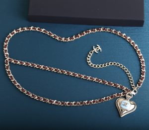 Chanel Leather Chain Pendant Heart Belt 