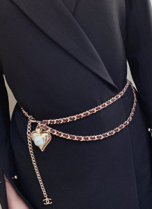 Luxury Womens Belts Chanel Leather Chain Pendant Heart Belt A205PP350 AA169770