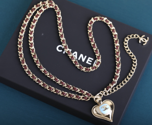 Luxury Womens Belts Chanel Leather Chain Pendant Heart Belt A205PP350 AA169770