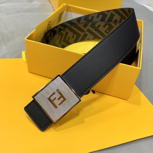 Luxury Womens Belts Fendi Square FF Buckle Calf Leather Belt 40MM A175PP240 AA170339