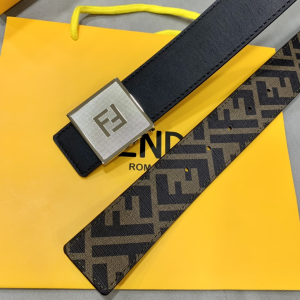 Luxury Womens Belts Fendi Square FF Buckle Calf Leather Belt 40MM A175PP240 AA170339