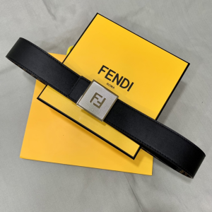 Luxury Womens Belts Fendi Square FF Buckle Calf Leather Belt 40MM A175PP240 AA170339