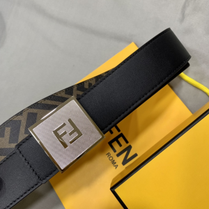 Luxury Womens Belts Fendi Square FF Buckle Calf Leather Belt 40MM A175PP240 AA170339