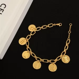Celine Bracelet Celine Medals Bracelet Gold 