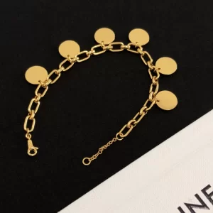 Luxury Womens Jewelry Celine Bracelet Celine Medals Bracelet in Gold A39PP160 AA170647