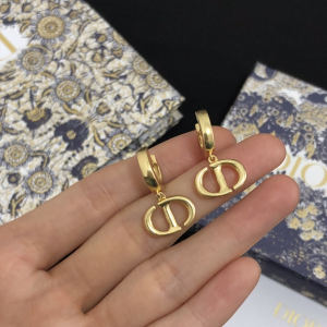 Dior Earrings Dior Gold CD Navy Earrings 
