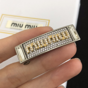 Miu Miu Hair Clip MiuMiu Crystals Logo Hiar Clip 