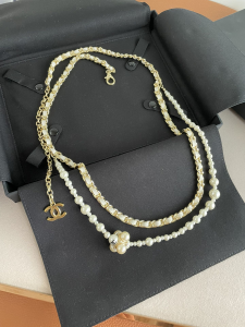 Luxury Womens Belt Chanel Belt Chanel Leather Chain and Pearls Belt A175PP280 AA171269