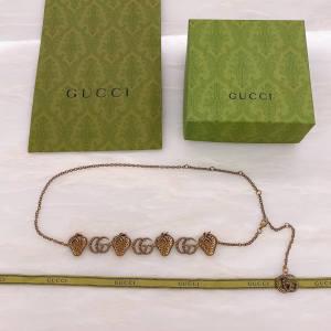 Gucci Double G Strawberry Chain Belt 
