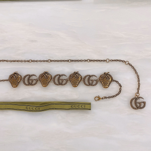 Luxury Womens Belt Gucci Double G Strawberry Chain Belt A175PP280 AA171261