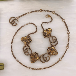 Luxury Womens Belt Gucci Double G Strawberry Chain Belt A175PP280 AA171261