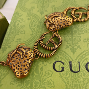 Luxury Womens Belt Gucci Double G Strawberry Chain Belt A175PP280 AA171261