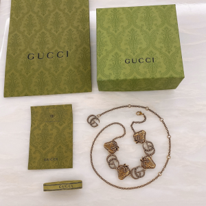 Luxury Womens Belt Gucci Double G Strawberry Chain Belt A175PP280 AA171261