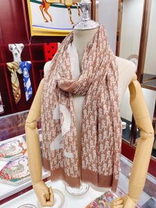 Dior Oblique Silk Scarf Brown 10200