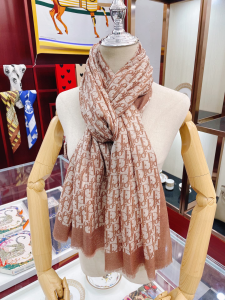 Luxury Womens Scarf Dior Oblique Silk Scarf in Brown 100x200A151PP260 AA170953