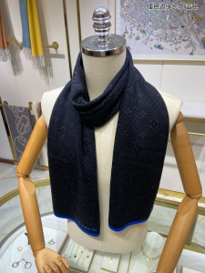 Louis Vuitton My Monogram Eclipse Silk Cashmere Scarf Blue Louis Vuitton My Monogram Eclipse Silk Cashmere Scarf Blue