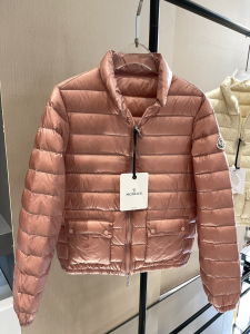 Luxury Womens Clothing Moncler Lans Collared Down Jacket in Bronze A29PP780 AA171519