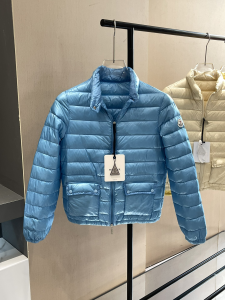 Moncler Lans Collared Down Jacket Light Blue 