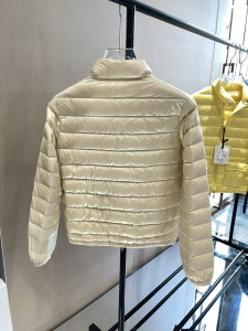 Luxury Womens Clothing Moncler Lans Collared Down Jacket in White A29PP780 AA171521