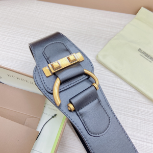 Luxury Womens Belts Burberry Leather Belt in Black 50MM A175PP340 AA172005