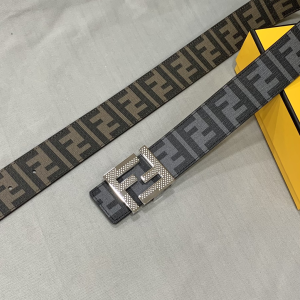 Luxury Womens Belts Fendi FF Logo Jacquard Belt in Black 40MM A175PP240 AA172010