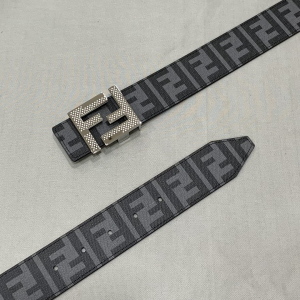 Luxury Womens Belts Fendi FF Logo Jacquard Belt in Black 40MM A175PP240 AA172010