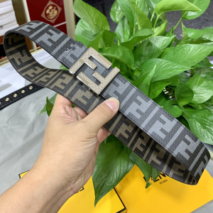 Luxury Womens Belts Fendi FF Logo Jacquard Belt in Black 40MM A175PP240 AA172010