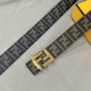 Luxury Womens Belts Fendi FF Logo Jacquard Belt in Brown 40MM A175PP240 AA172011