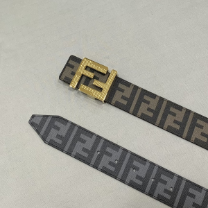 Luxury Womens Belts Fendi FF Logo Jacquard Belt in Brown 40MM A175PP240 AA172011