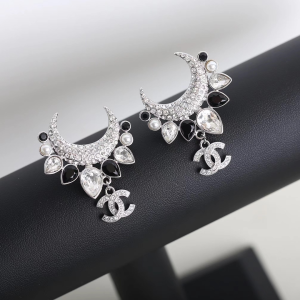 Chanel Earrings Chanel Crystals Moon Earrings 