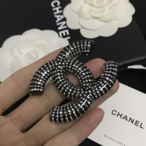 Chanel Brooch Chanel Black CC Logo Brooch 