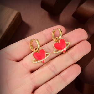 Bottega Veneta Earrings BV Red Heart Earrings 