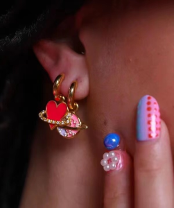 Luxury Womens Jewelry Bottega Veneta Earring BV Red Heart Earrings A152PP110 AA172768