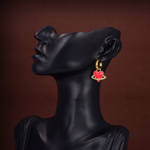 Luxury Womens Jewelry Bottega Veneta Earring BV Red Heart Earrings A152PP110 AA172768